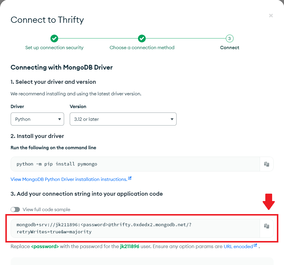 mongodb atlas connection string